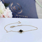 ¡®Dream¡¯CLOVER ONYX SINGLE FLOWER BRACELET