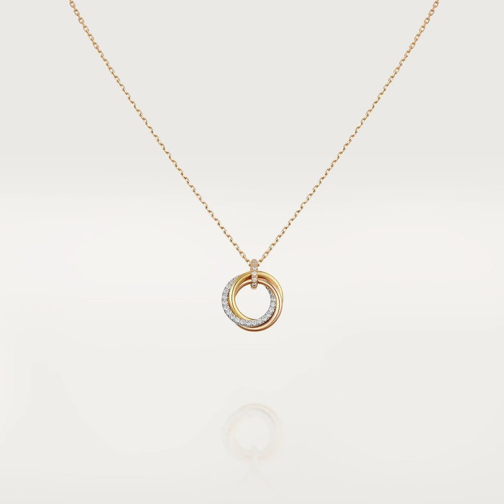 ¡®Dream¡¯TRINITY NECKLACE SILVER GOLD PINK GOLD DIAMONDS