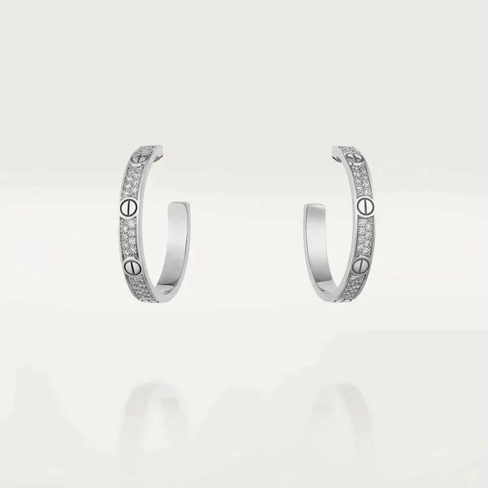 ¡®Dream¡¯LOVE DIAMOND SILVER HOOP EARRINGS