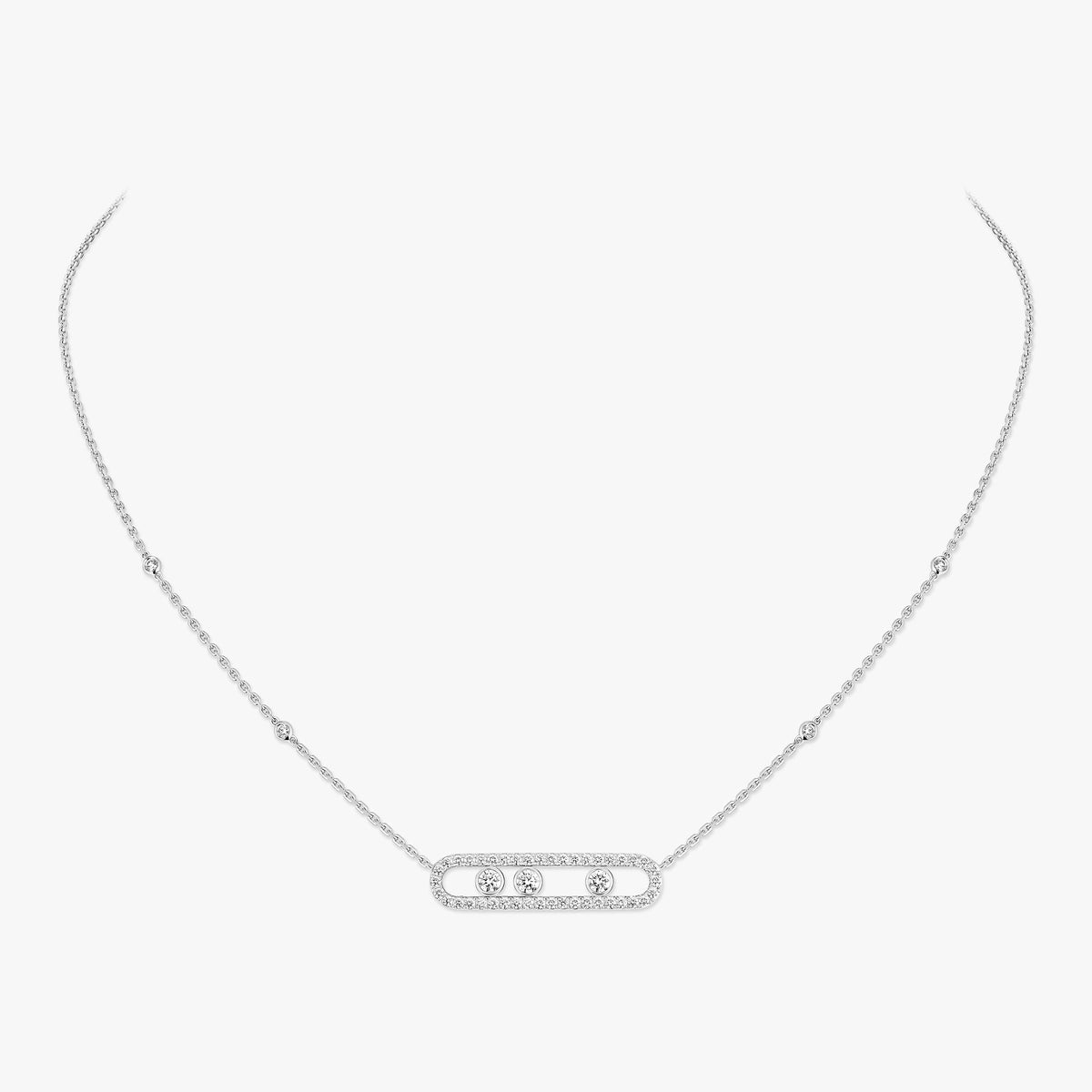 [Dream ] Move Pave_ Rose Gold Diamond Necklace
