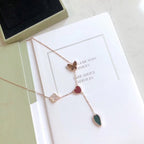¡®Dream¡¯LUCKY SPRING 4 MOTIFS ROSE GOLD NECKLACE