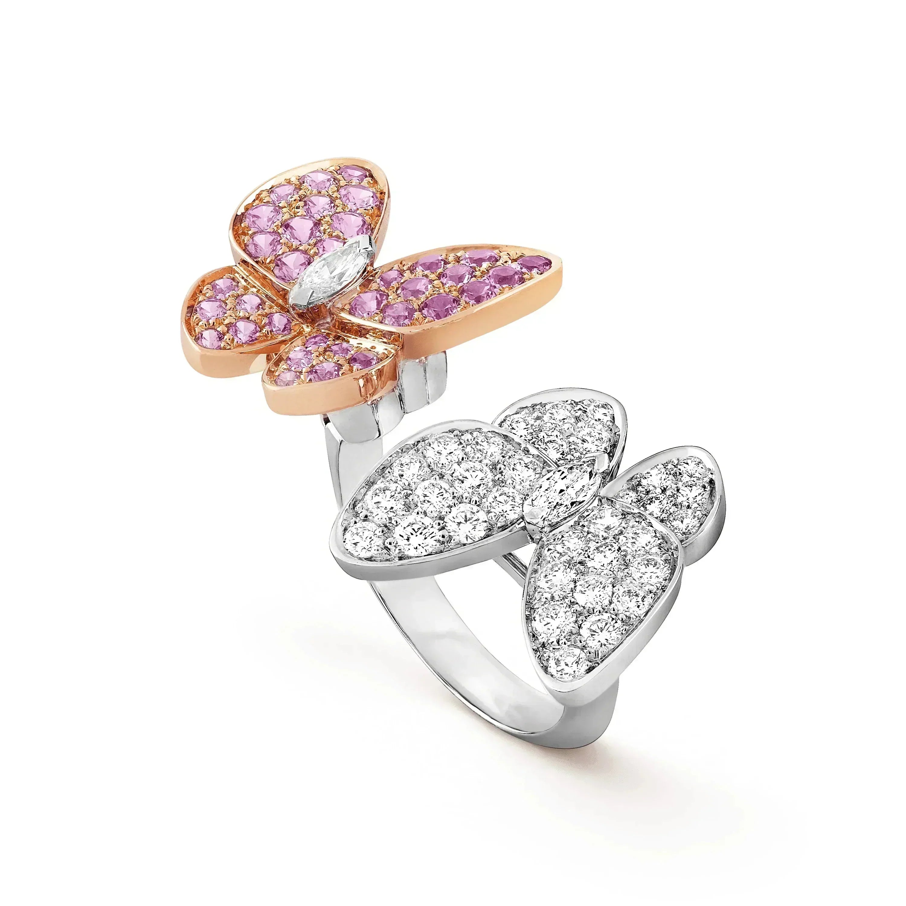„Dream“ ZWILLINGS-SCHMETTERLINGS-DIAMANTENRING